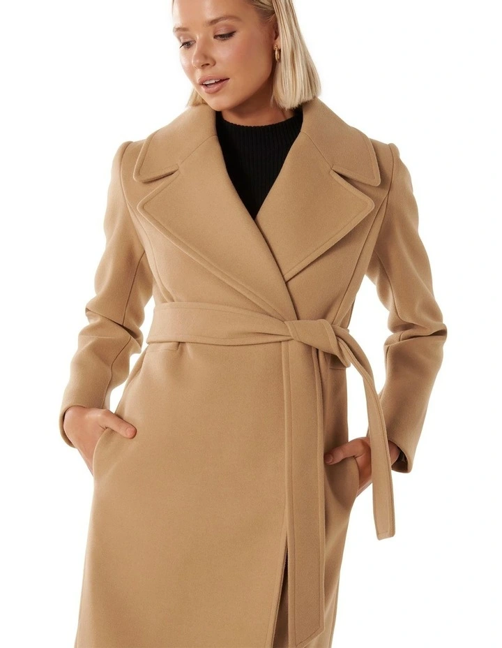 Billie Wrap Coat in Brown image 4