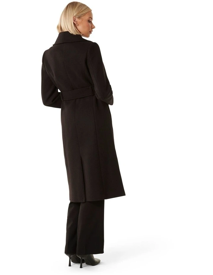 Billie Wrap Coat in Black image 2