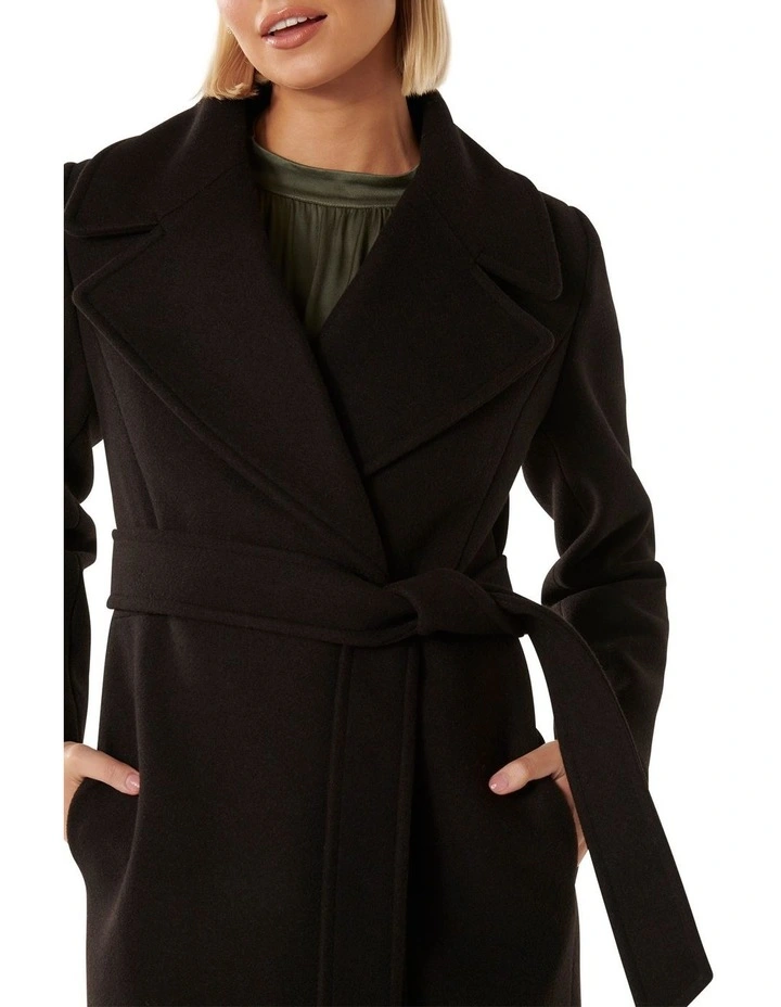 Billie Wrap Coat in Black image 4