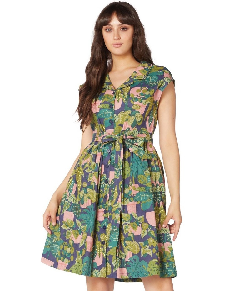 Get Plantly Shirt Midi Dress Navy