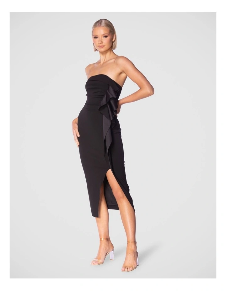 Pandora Midi Dress in Black image 2