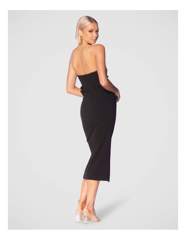 Pandora Midi Dress in Black image 3