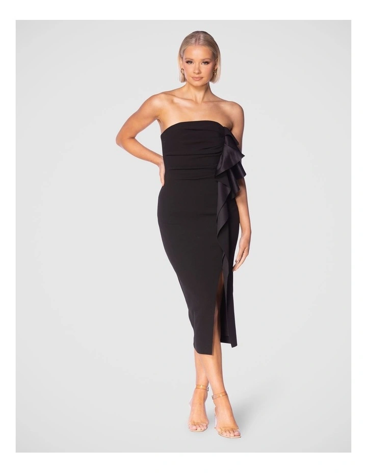 Pandora Midi Dress in Black image 4