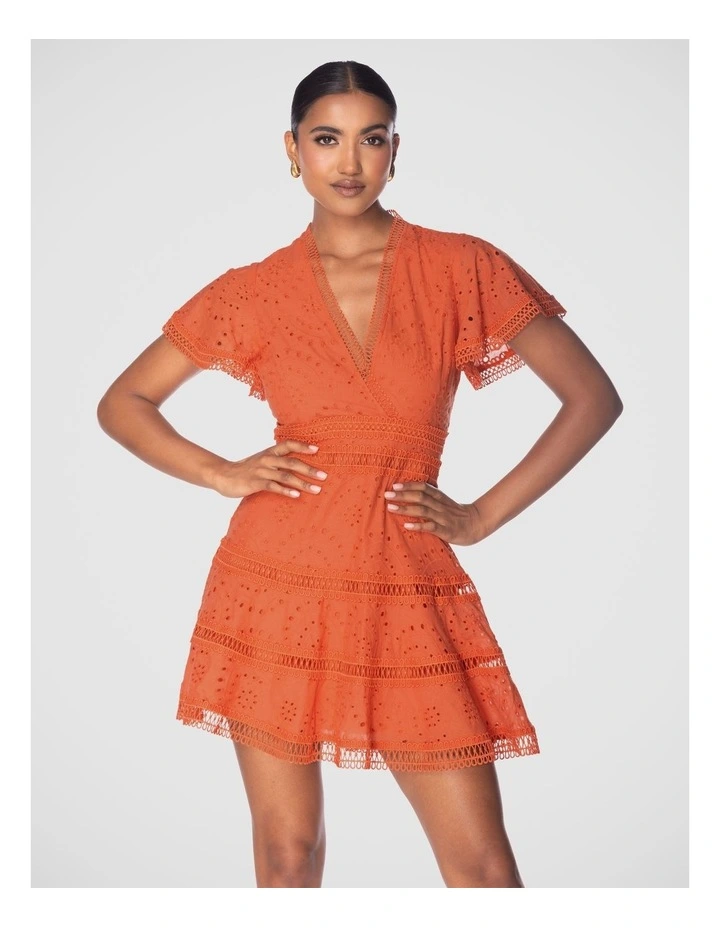 Weston Mini Dress in Rust image 1