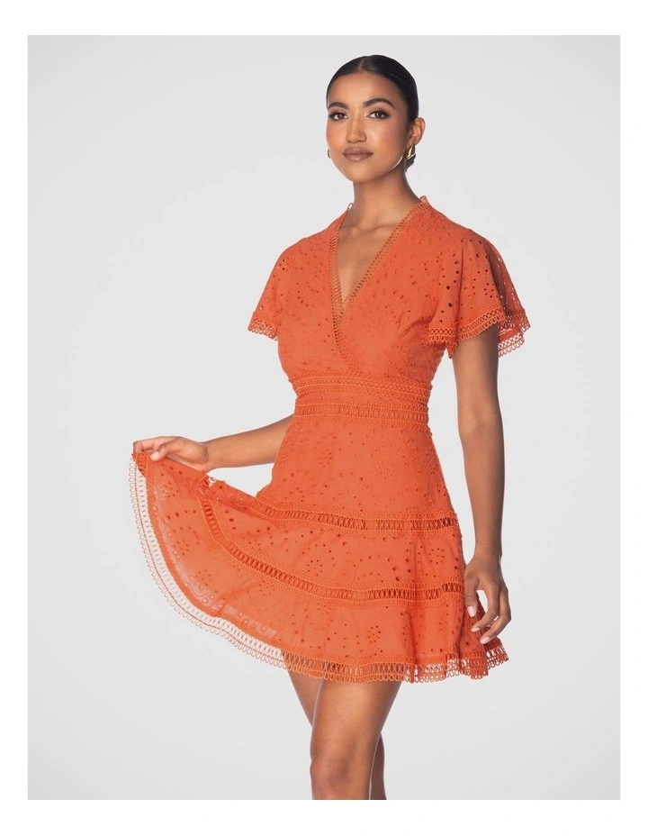 Weston Mini Dress in Rust image 2
