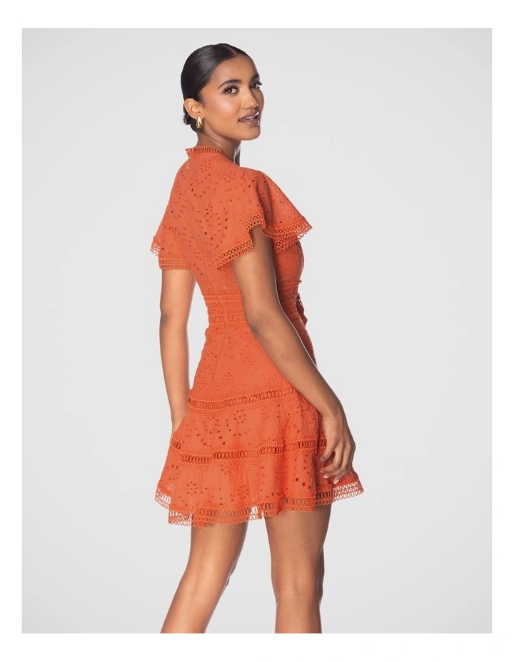 Weston Mini Dress in Rust image 3