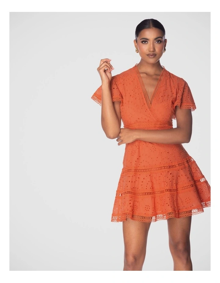Weston Mini Dress in Rust image 4