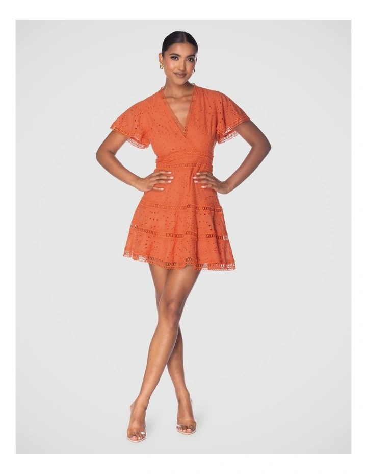 Weston Mini Dress in Rust image 5