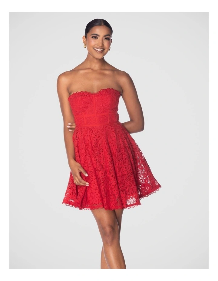 Amity Mini Dress in Red image 1