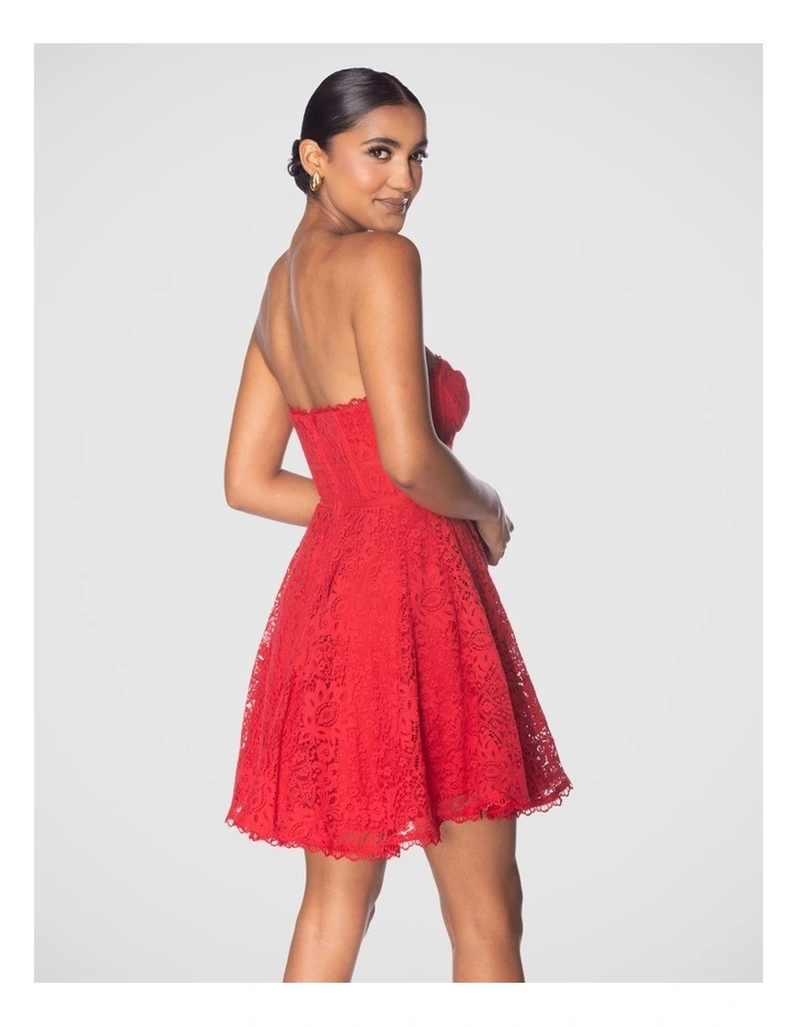 Amity Mini Dress in Red image 3