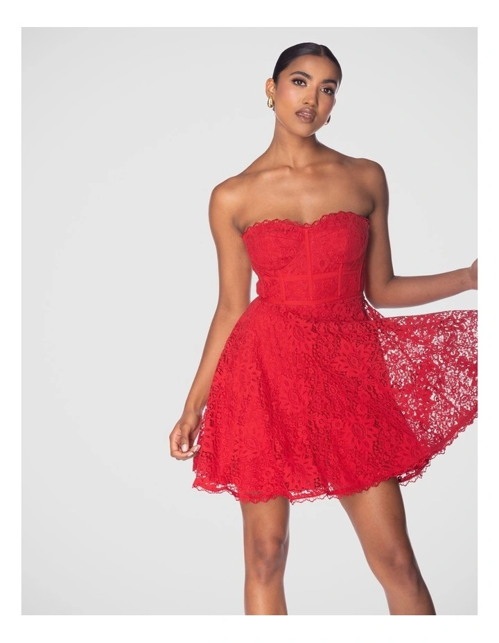 Amity Mini Dress in Red image 4