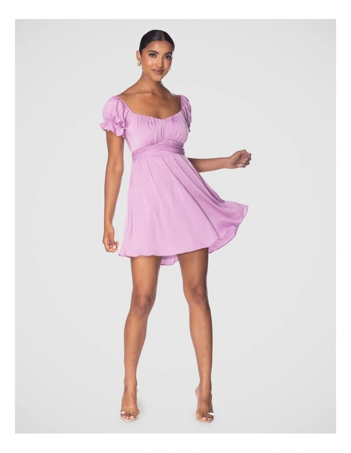 Rosette Mini Dress in Lilac image 5