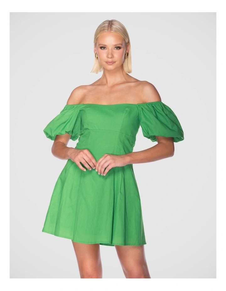 Glenda Mini Dress in Green image 1