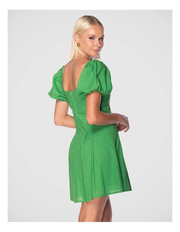 Glenda Mini Dress in Green image 3