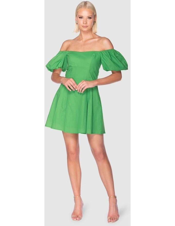 Glenda Mini Dress in Green image 5