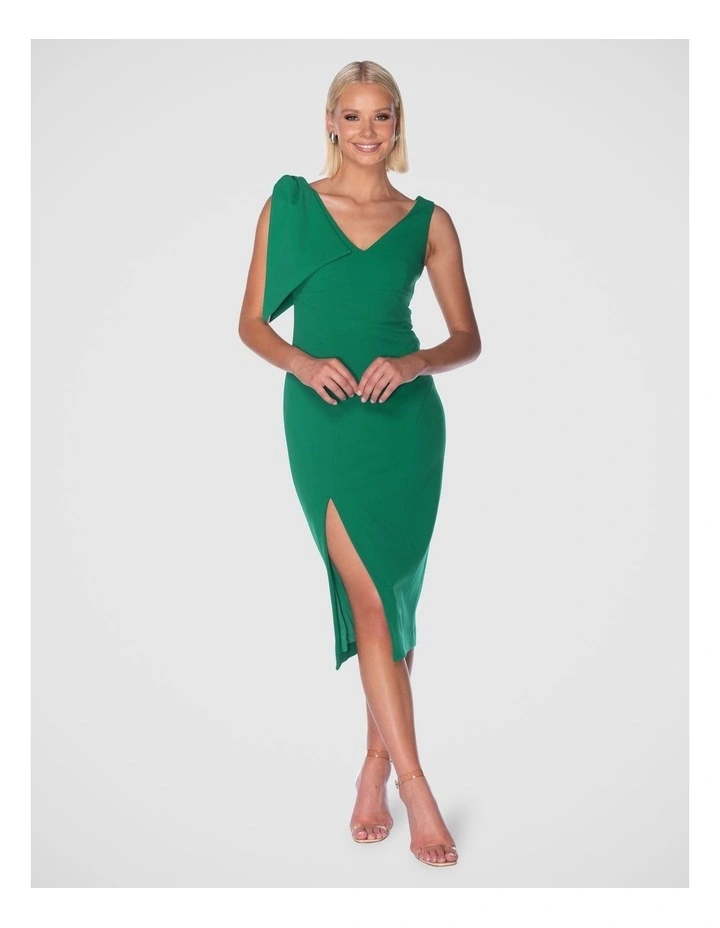 Chasity Midi Dress in Green image 1