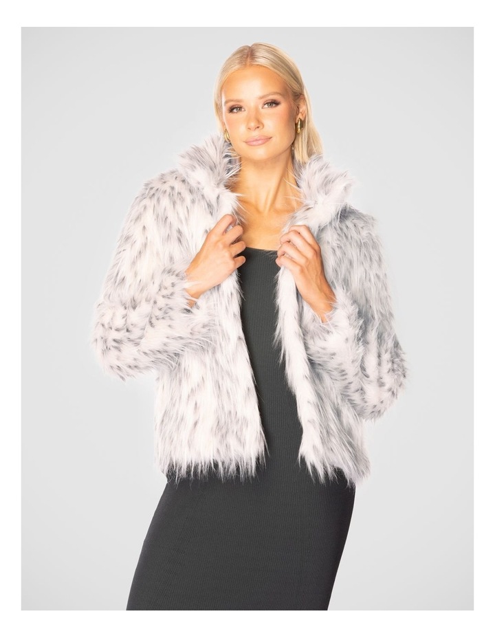 Feyre Faux Fur Jacket in Pale Grey