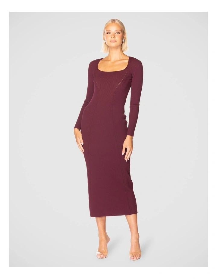 Guisepina Knit Dress in Burgundy image 1