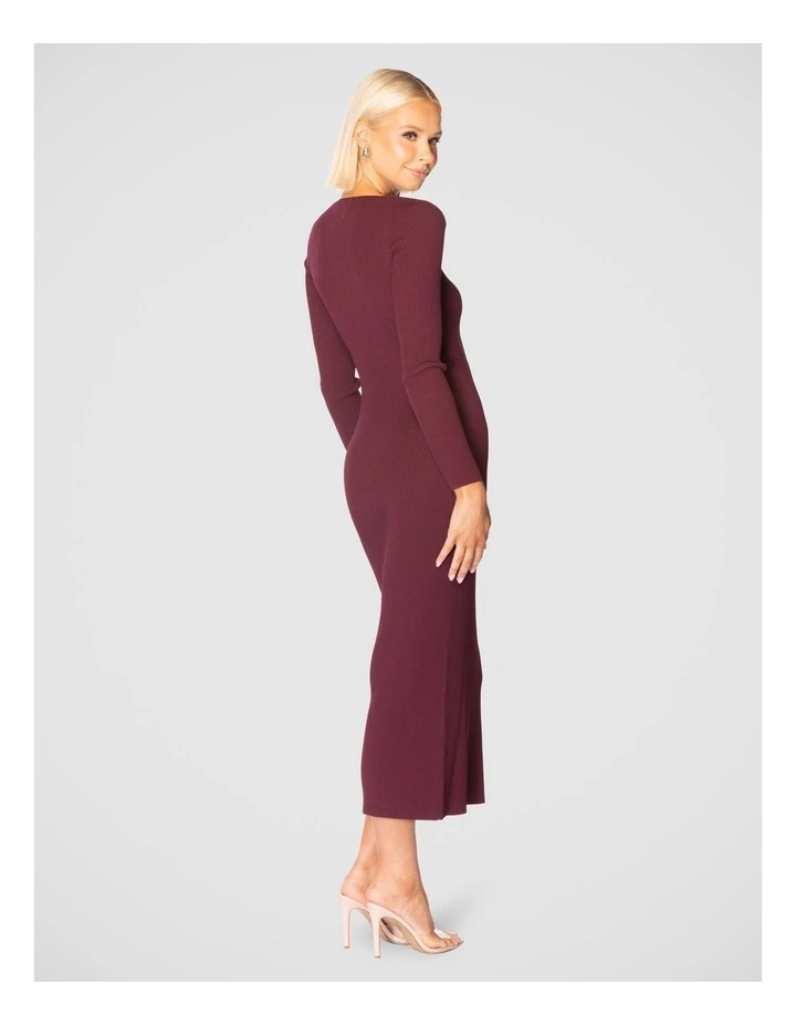 Guisepina Knit Dress in Burgundy image 3