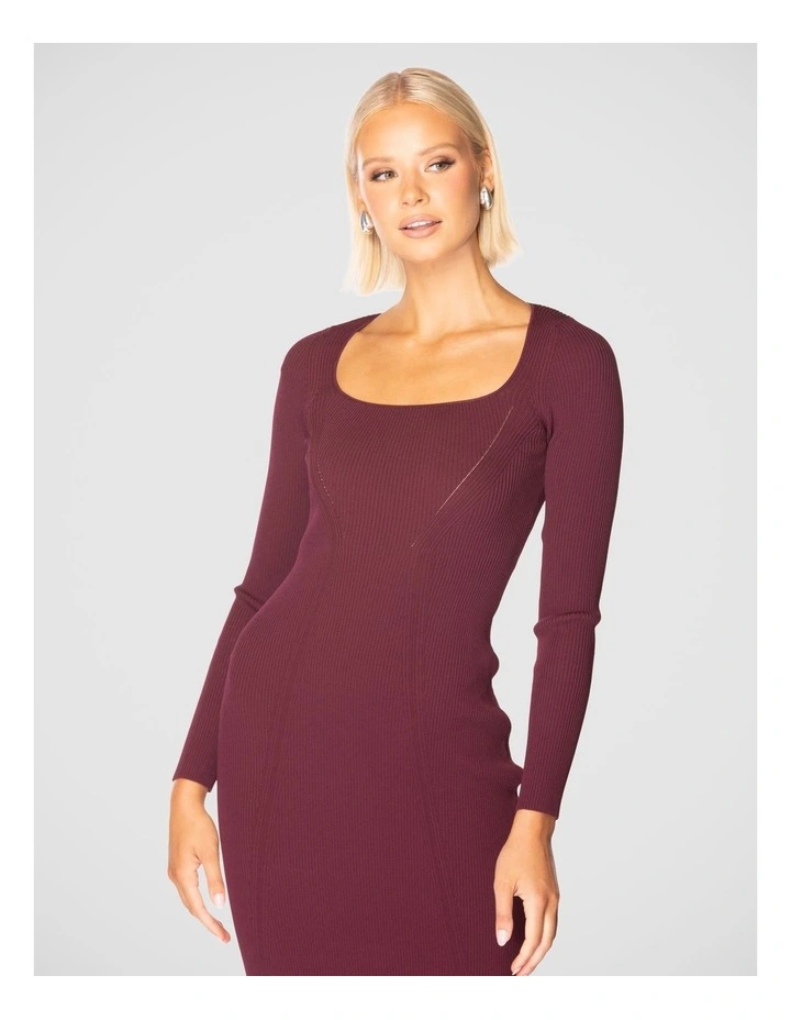 Guisepina Knit Dress in Burgundy image 4