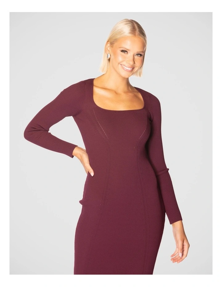 Guisepina Knit Dress in Burgundy image 5