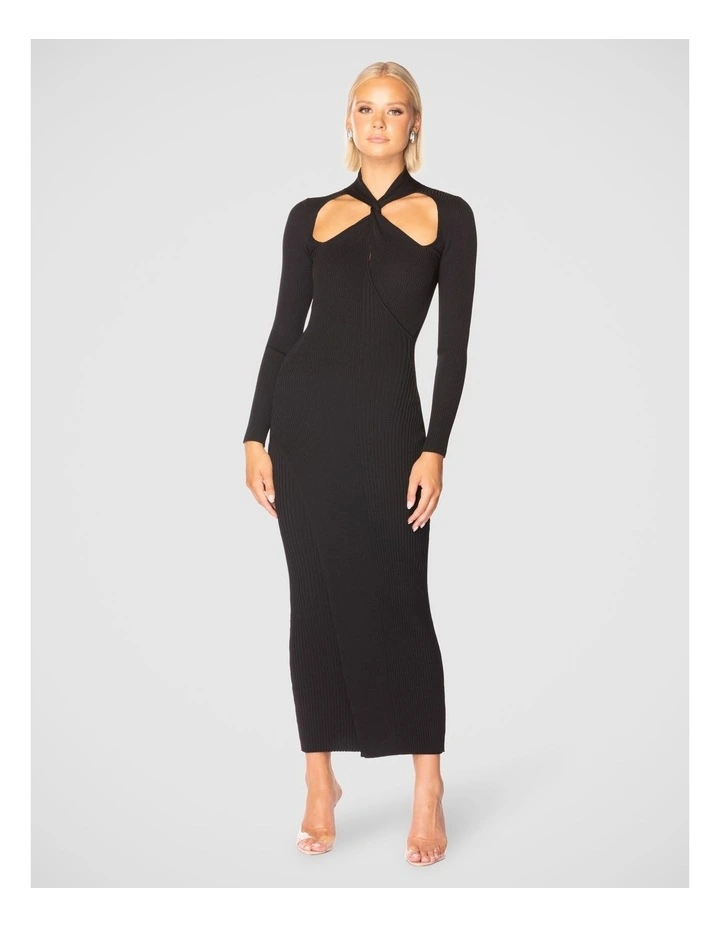 Noemi Knit Dress in Black image 1