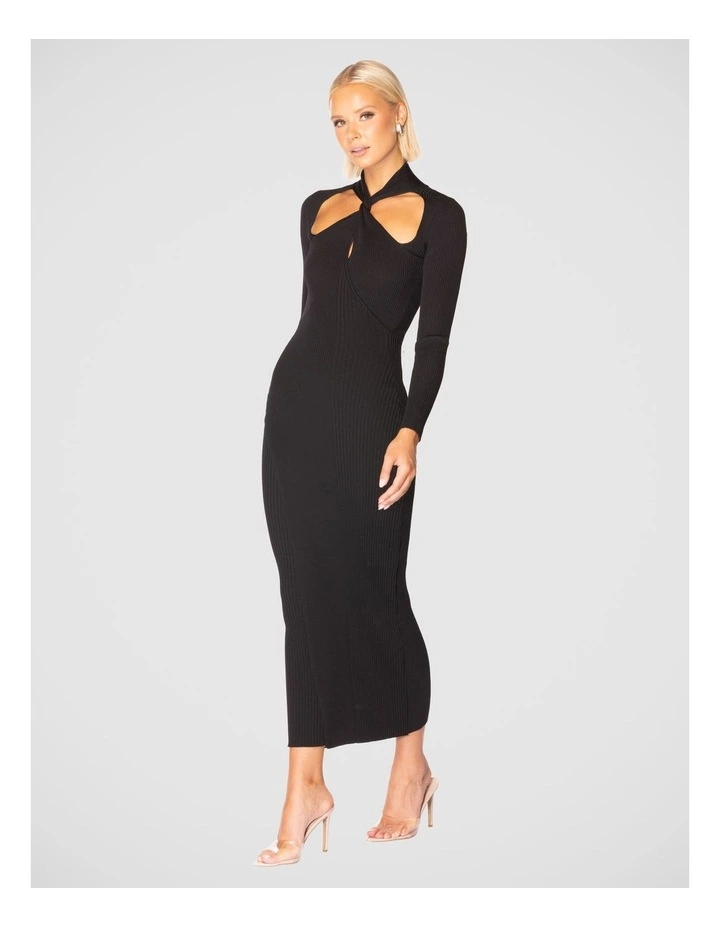 Noemi Knit Dress in Black image 2