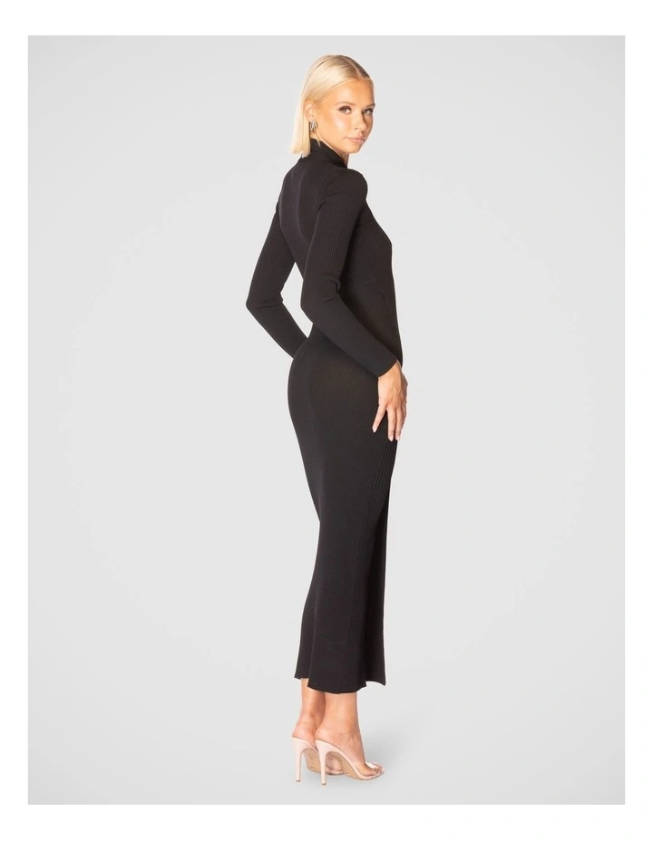 Noemi Knit Dress in Black image 3