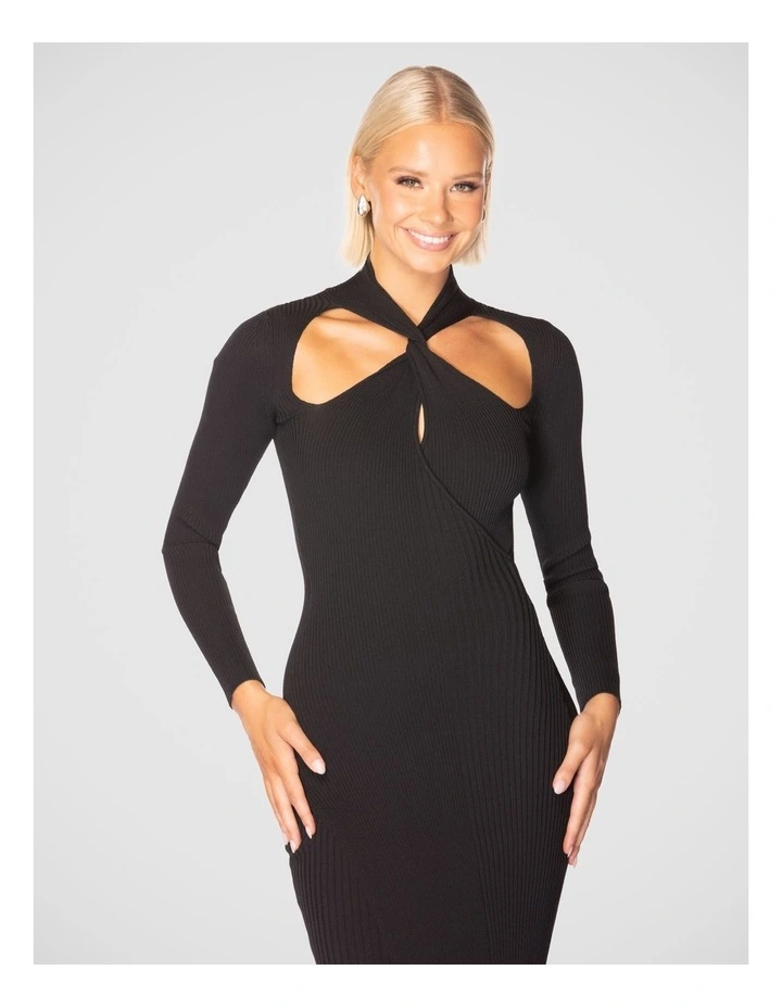 Noemi Knit Dress in Black image 5