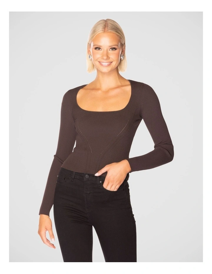 Aydin Knit Top in Brown image 1