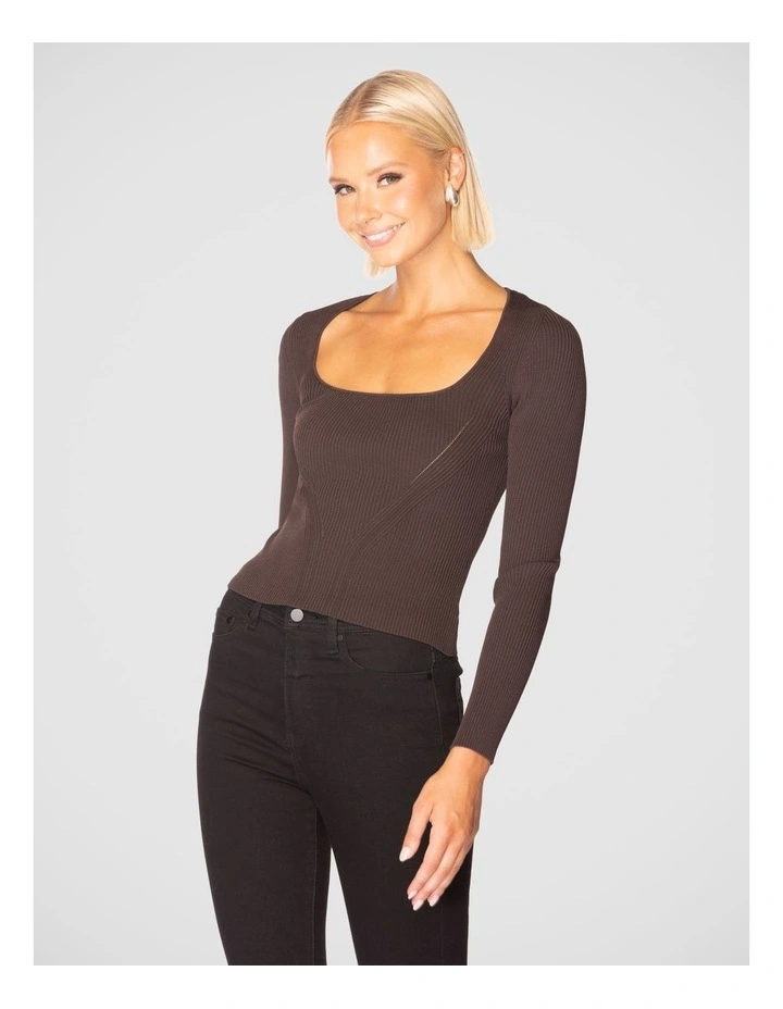 Aydin Knit Top in Brown image 2