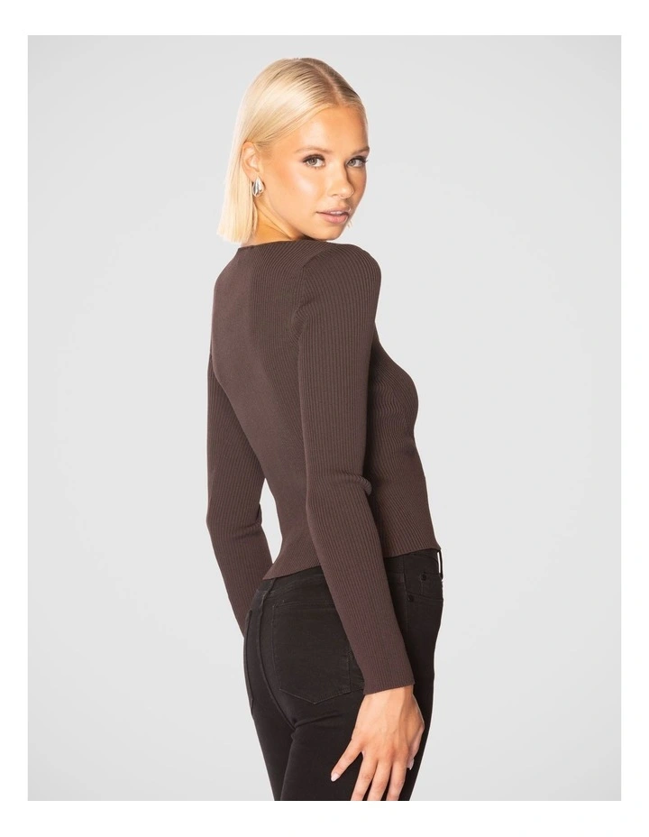 Aydin Knit Top in Brown image 3