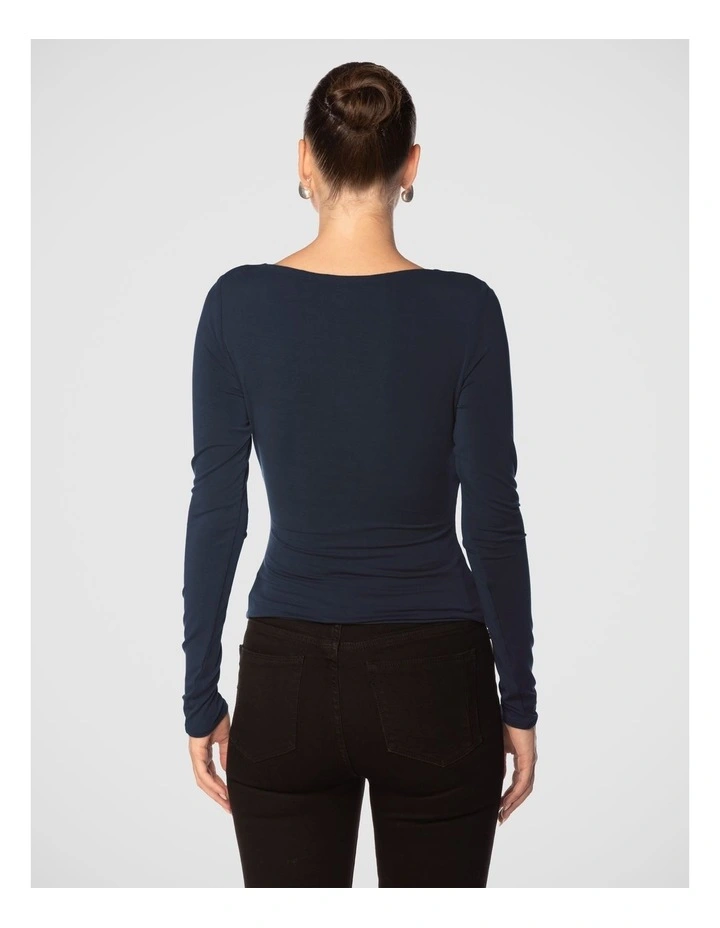 Chaya V Neck Top in Steel image 3