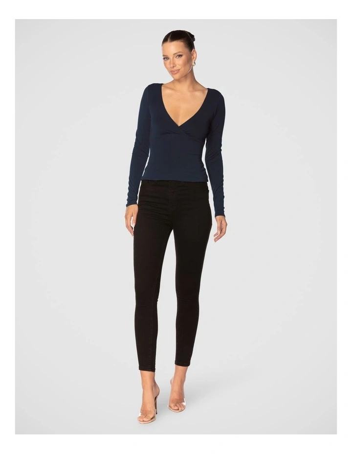 Chaya V Neck Top in Steel image 5