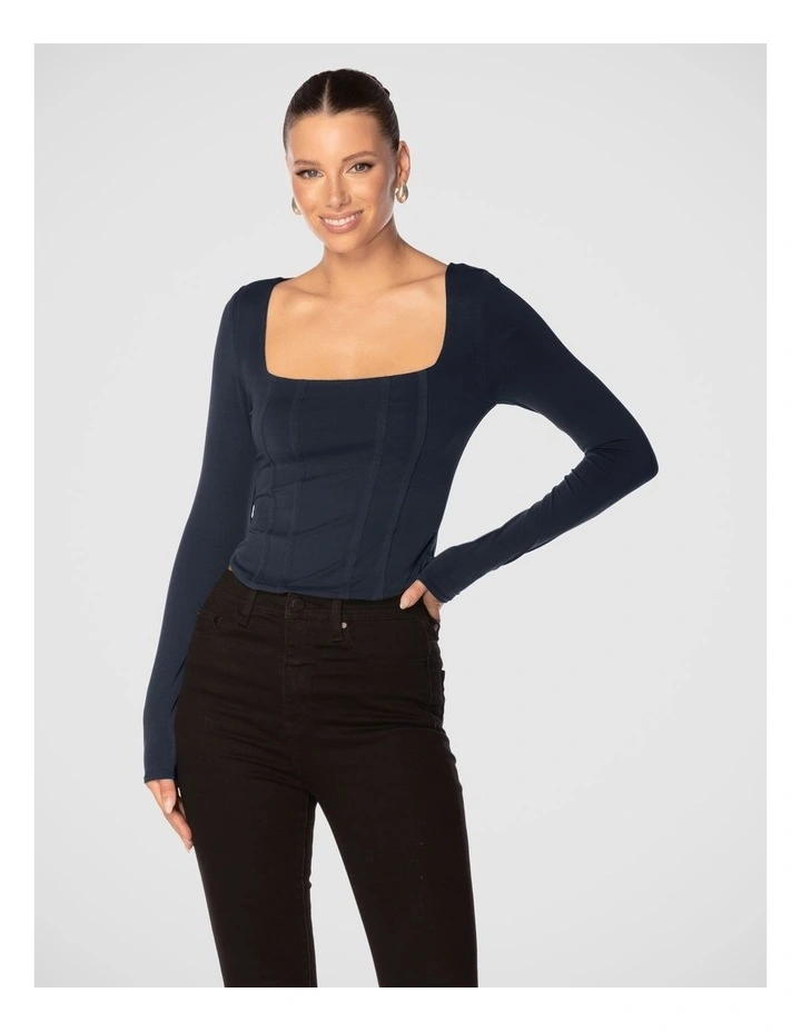 Azure Square Neck Top in Blue image 1