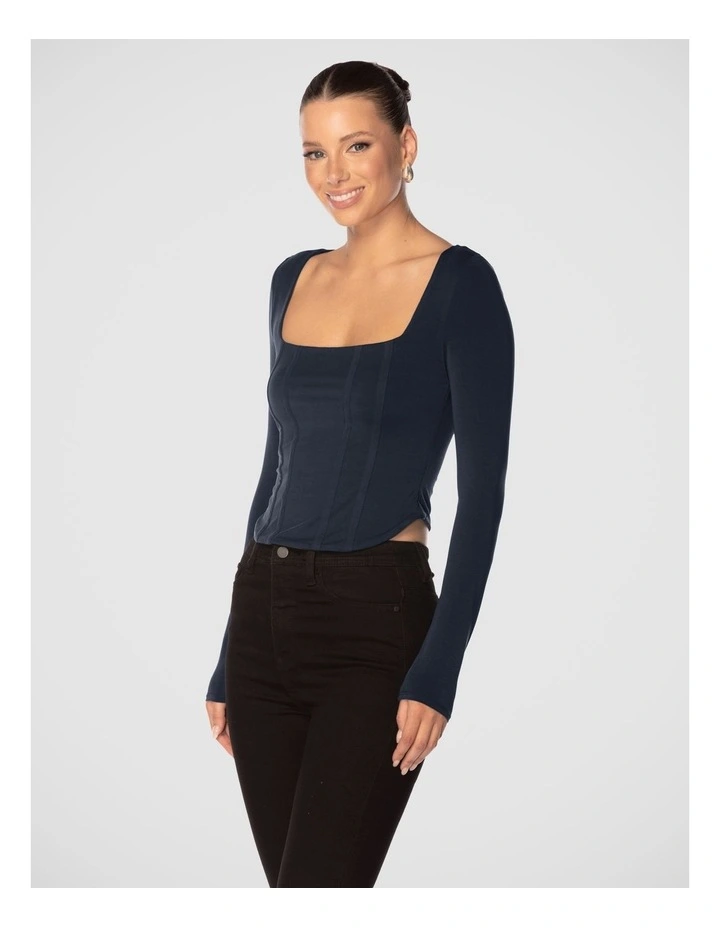 Azure Square Neck Top in Blue image 2