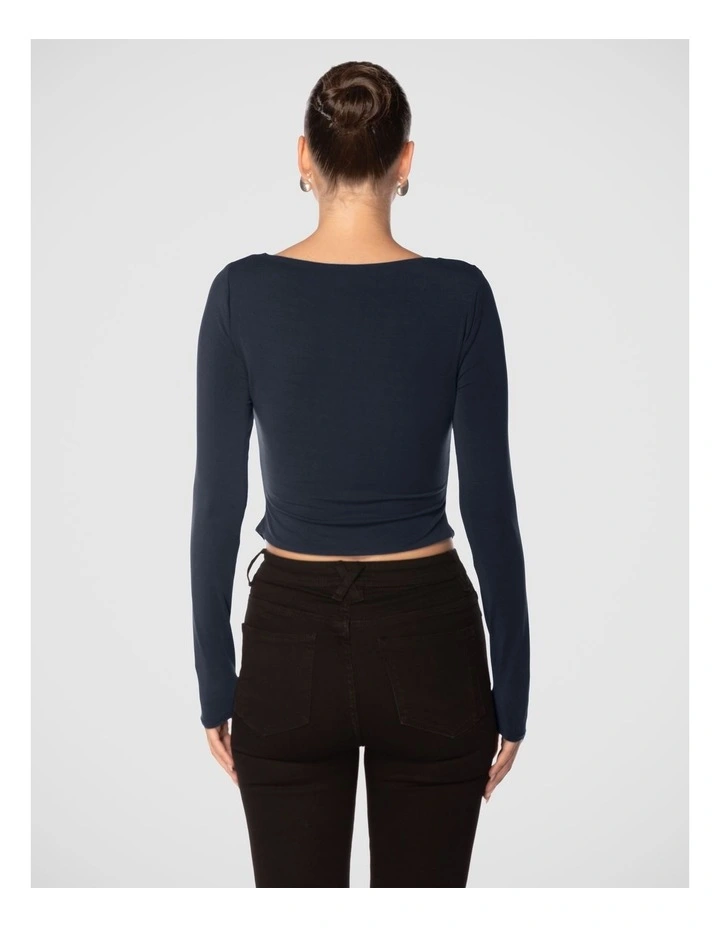 Azure Square Neck Top in Blue image 3