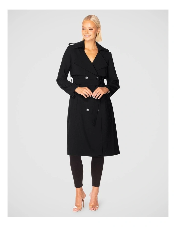 Selah Trench Coat in Black image 4