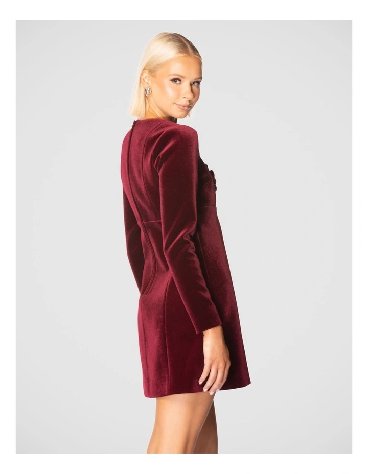 Cassian Mini Dress in Burgundy image 3