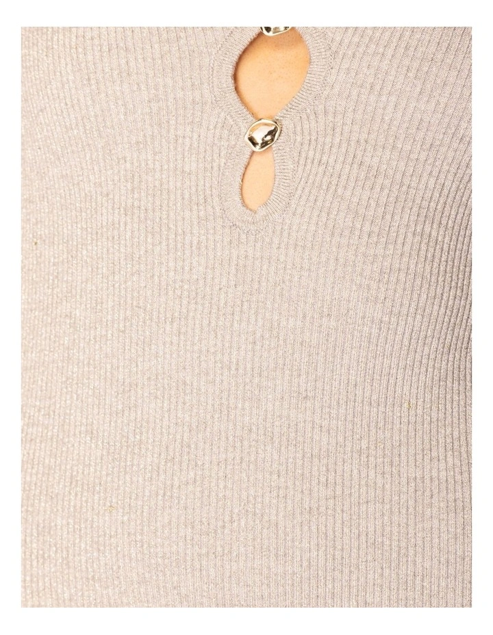 Madilyn V-Neck Knit Dress in Gold image 6