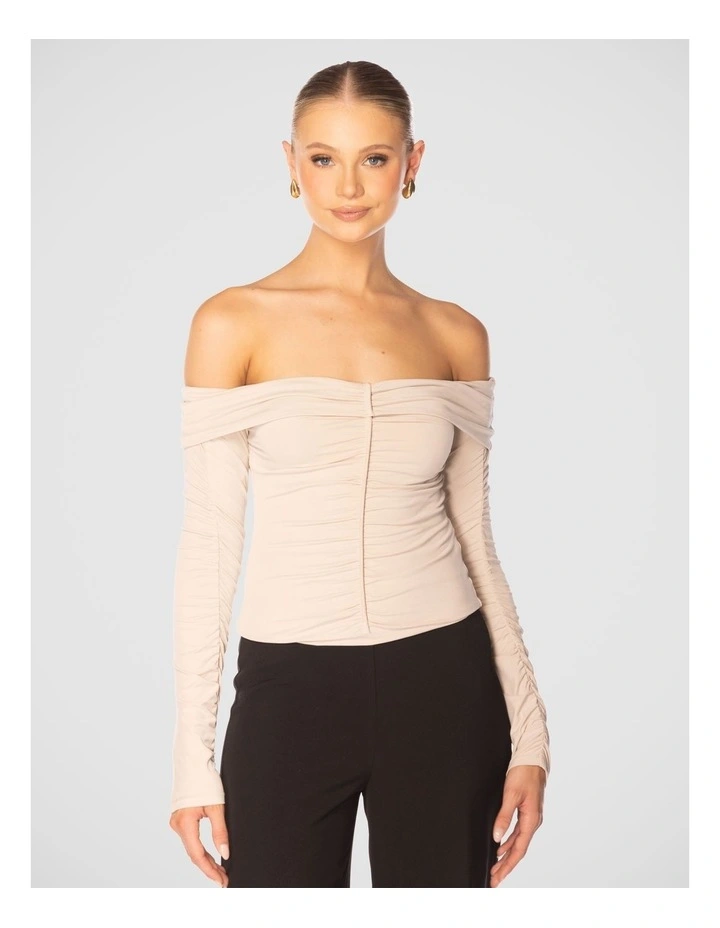Eira Off Shoulder Top in Grey image 1