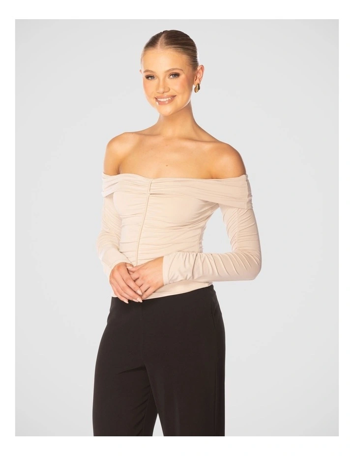 Eira Off Shoulder Top in Grey image 2