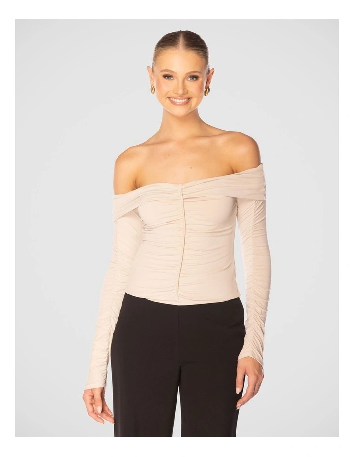 Eira Off Shoulder Top in Grey image 4