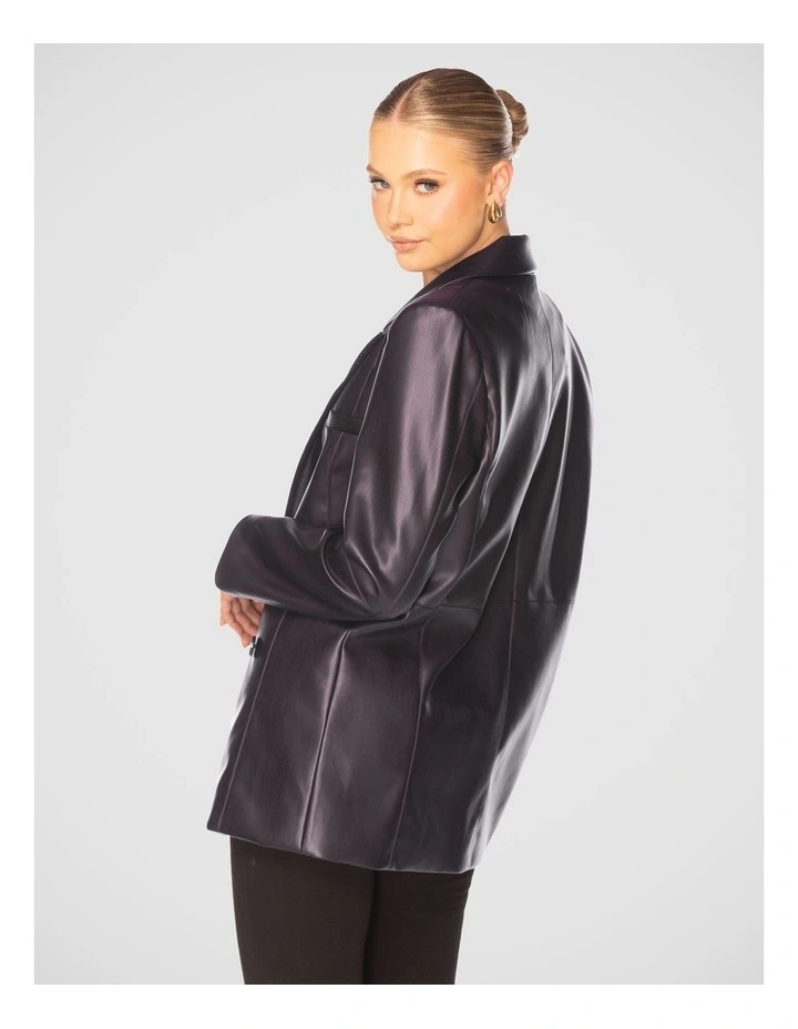 Sammy Vegan Leather Jacket in Black image 3