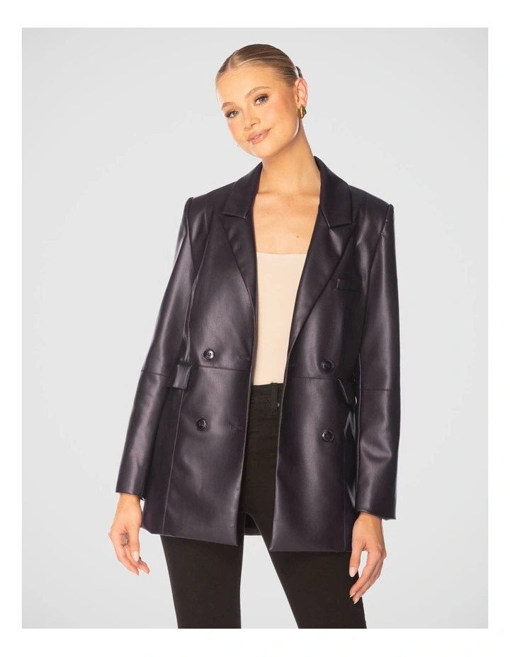 Sammy Vegan Leather Jacket in Black image 4