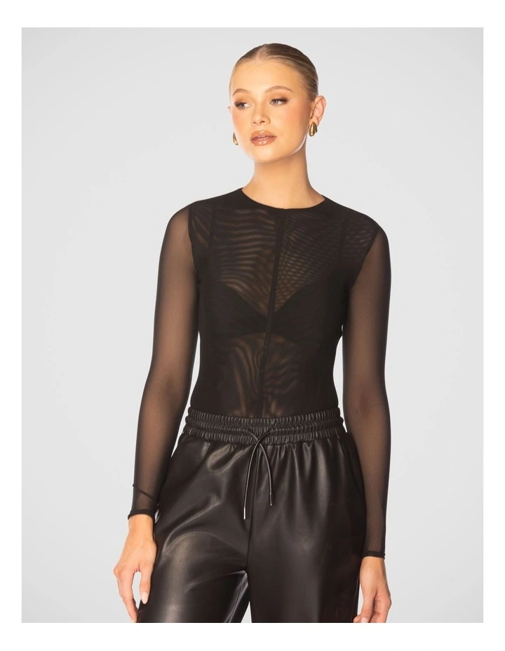 Sarah Mesh Bodysuit in Black image 1