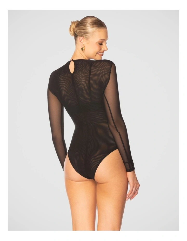 Sarah Mesh Bodysuit in Black image 3
