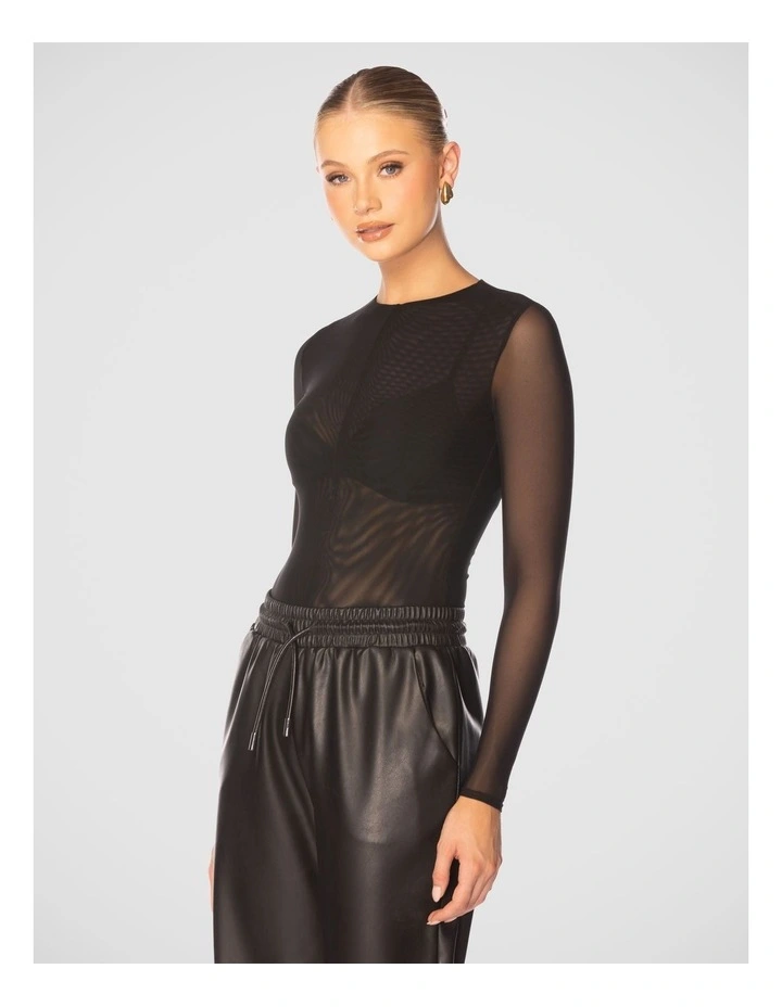Sarah Mesh Bodysuit in Black image 5