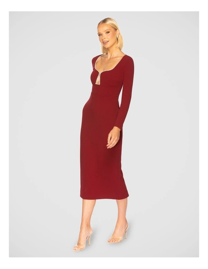 Parlo Midi Dress in Red image 2