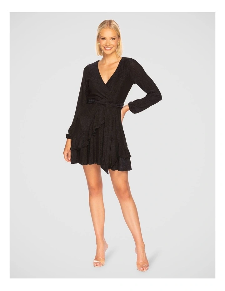 Carmen Long Sleeve Mini Dress in Blue image 5